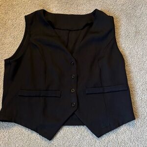 SHEIN Classic Black Button-Up Vest